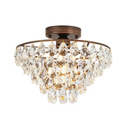Ildvuvox Glam Faceted Tiered Metal Semi Flush Mount Light