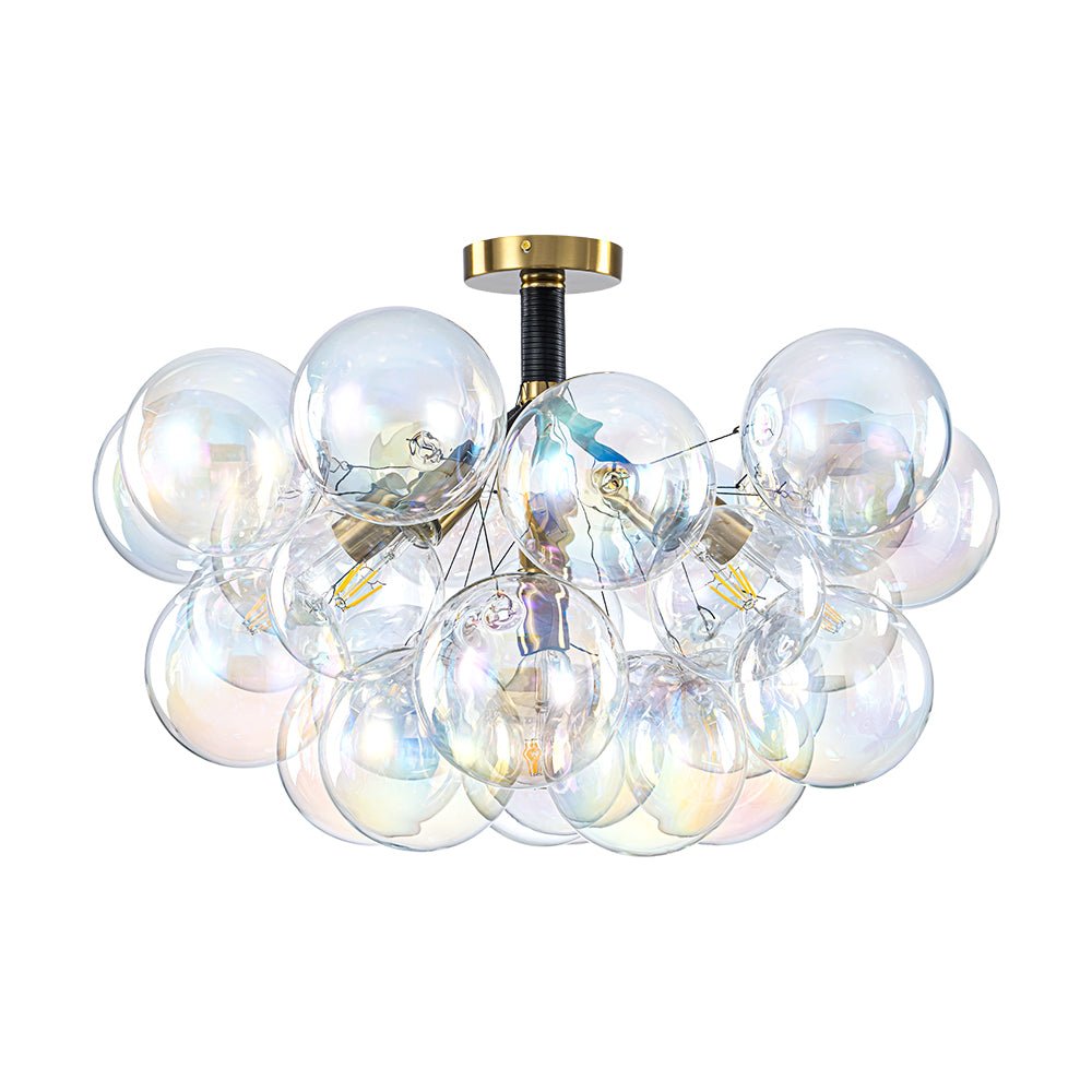 Tindulix Iridescent Glass Semi Flush Chandelier