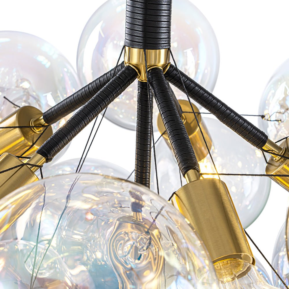 Tindulix Iridescent Glass Semi Flush Chandelier