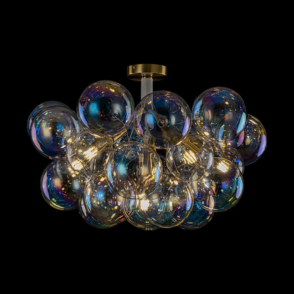 Tindulix Iridescent Glass Semi Flush Chandelier