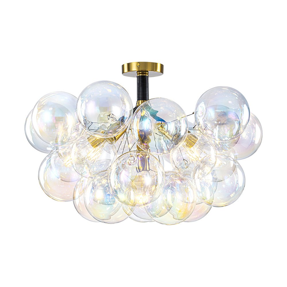 Tindulix Iridescent Glass Semi Flush Chandelier