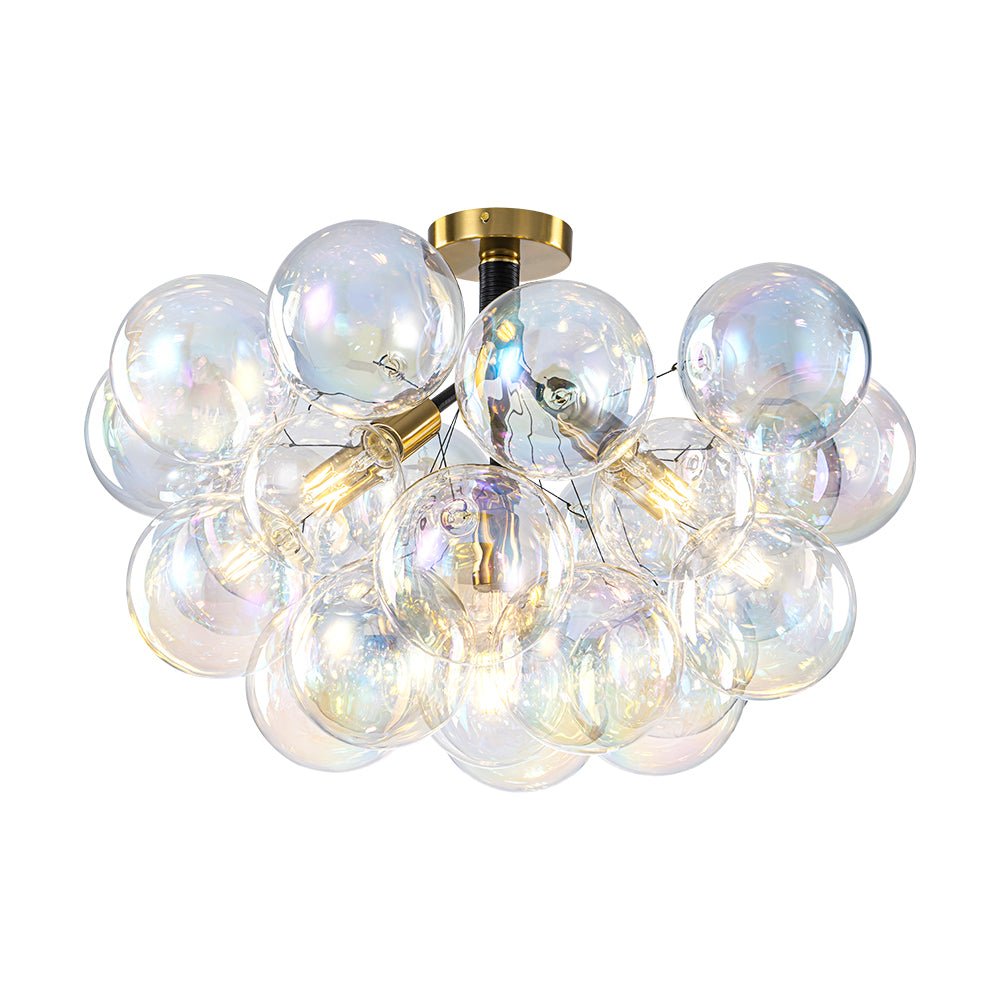 Tindulix Iridescent Glass Semi Flush Chandelier