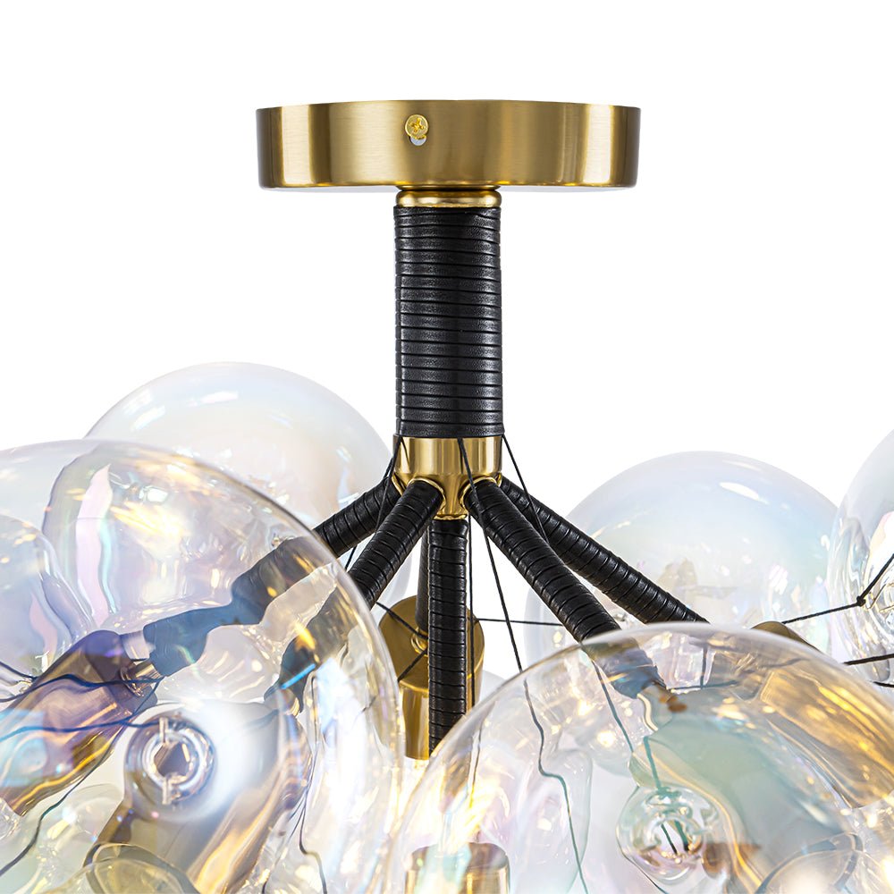 Tindulix Iridescent Glass Semi Flush Chandelier