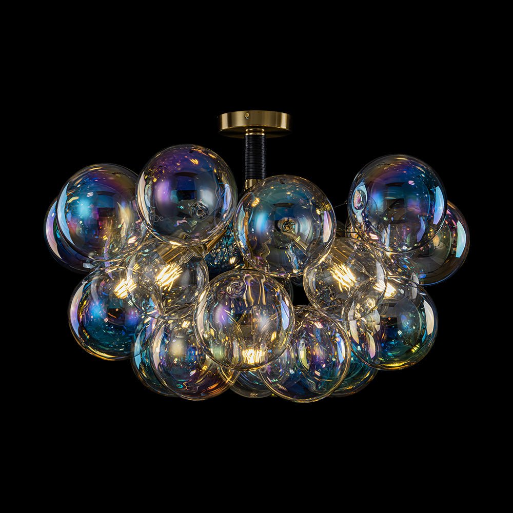 Tindulix Iridescent Glass Semi Flush Chandelier
