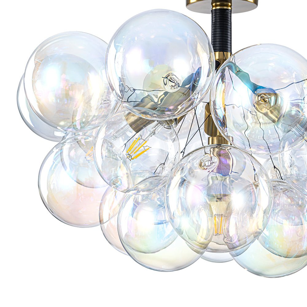 Tindulix Iridescent Glass Semi Flush Chandelier