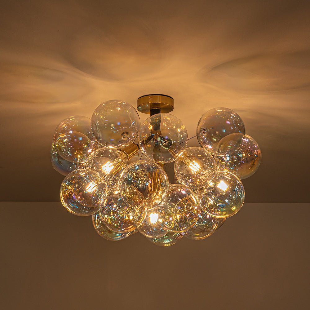 Tindulix Iridescent Glass Semi Flush Chandelier