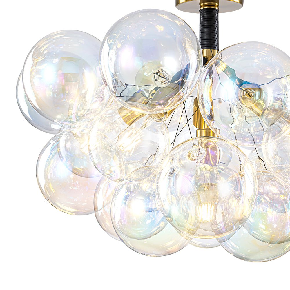 Tindulix Iridescent Glass Semi Flush Chandelier