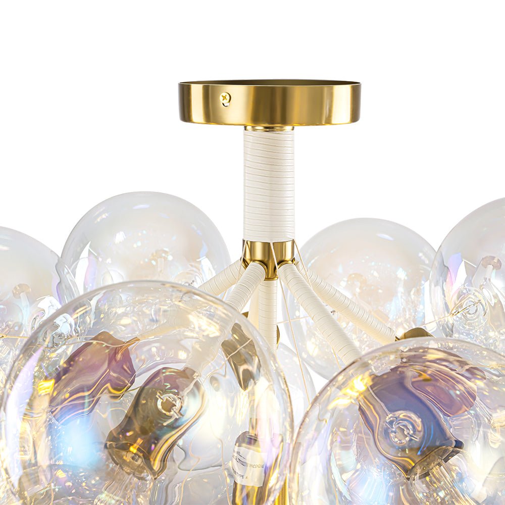 Tindulix Iridescent Glass Semi Flush Chandelier