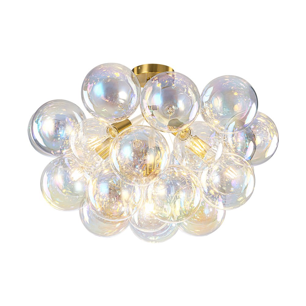 Tindulix Iridescent Glass Semi Flush Chandelier