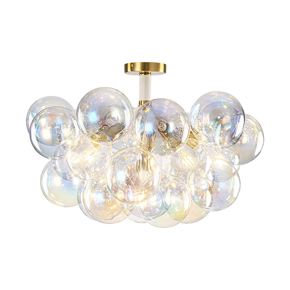 Tindulix Iridescent Glass Semi Flush Chandelier