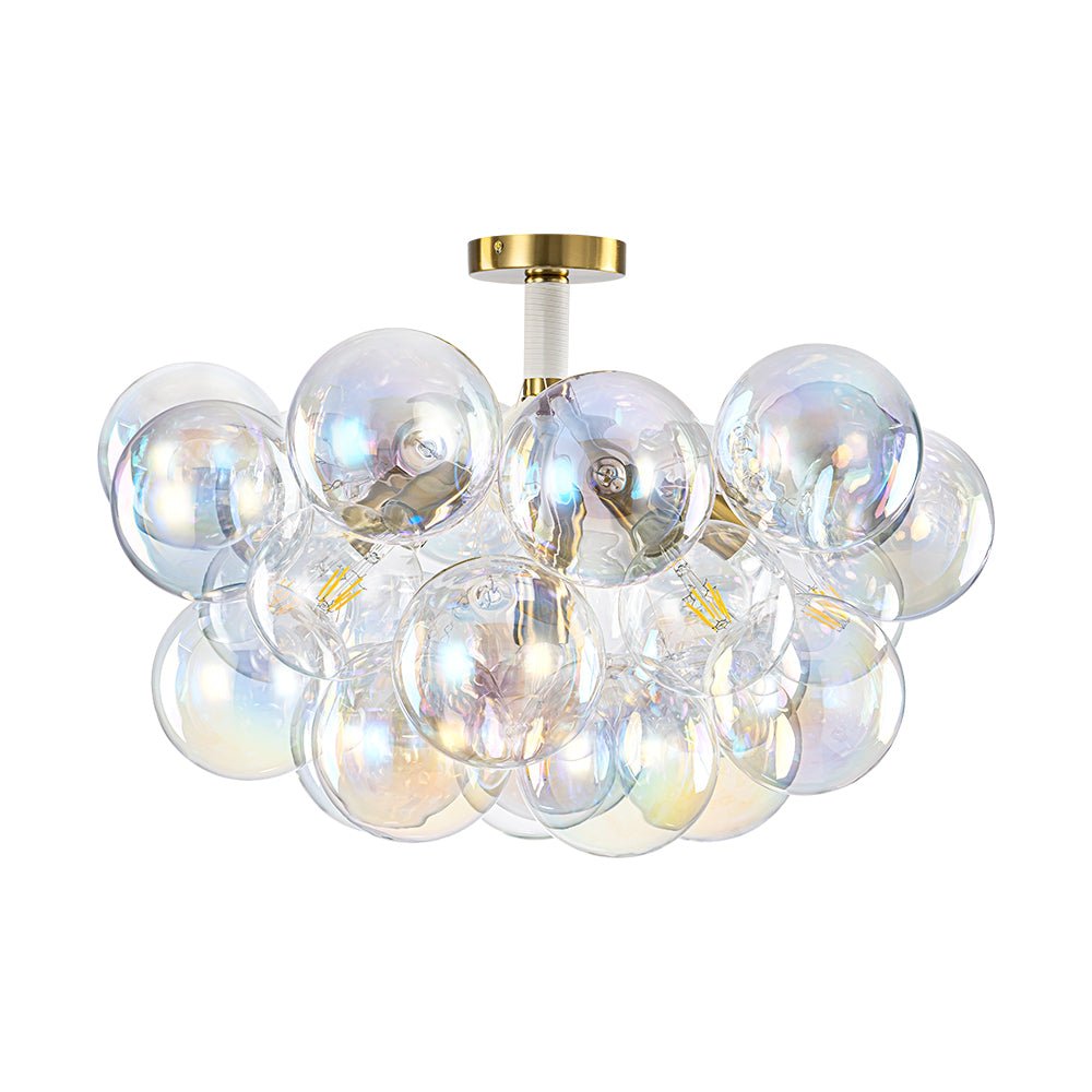 Tindulix Iridescent Glass Semi Flush Chandelier