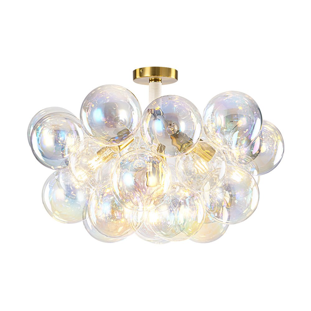Tindulix Iridescent Glass Semi Flush Chandelier