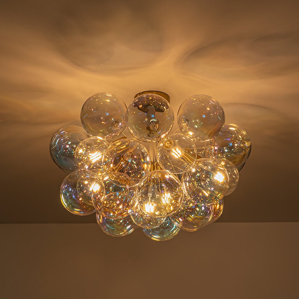 Tindulix Iridescent Glass Semi Flush Chandelier