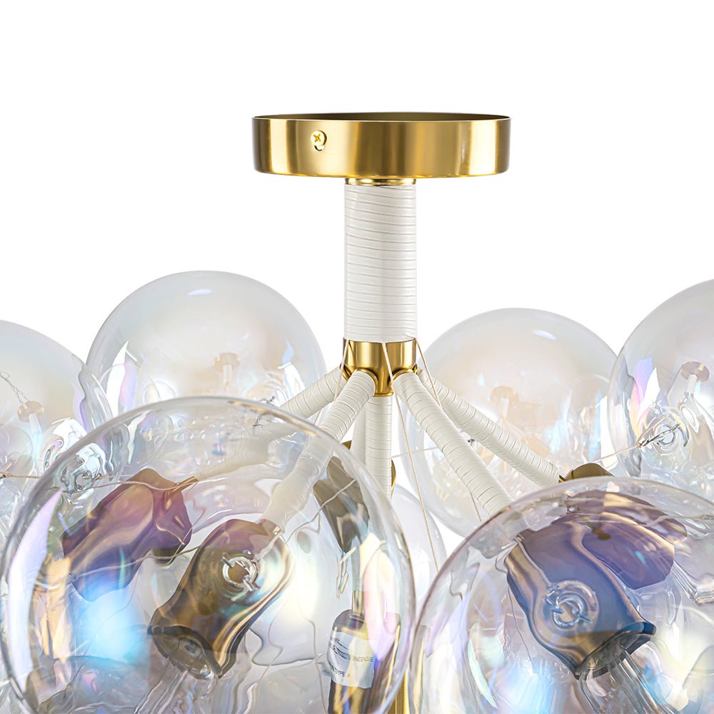 Tindulix Iridescent Glass Semi Flush Chandelier