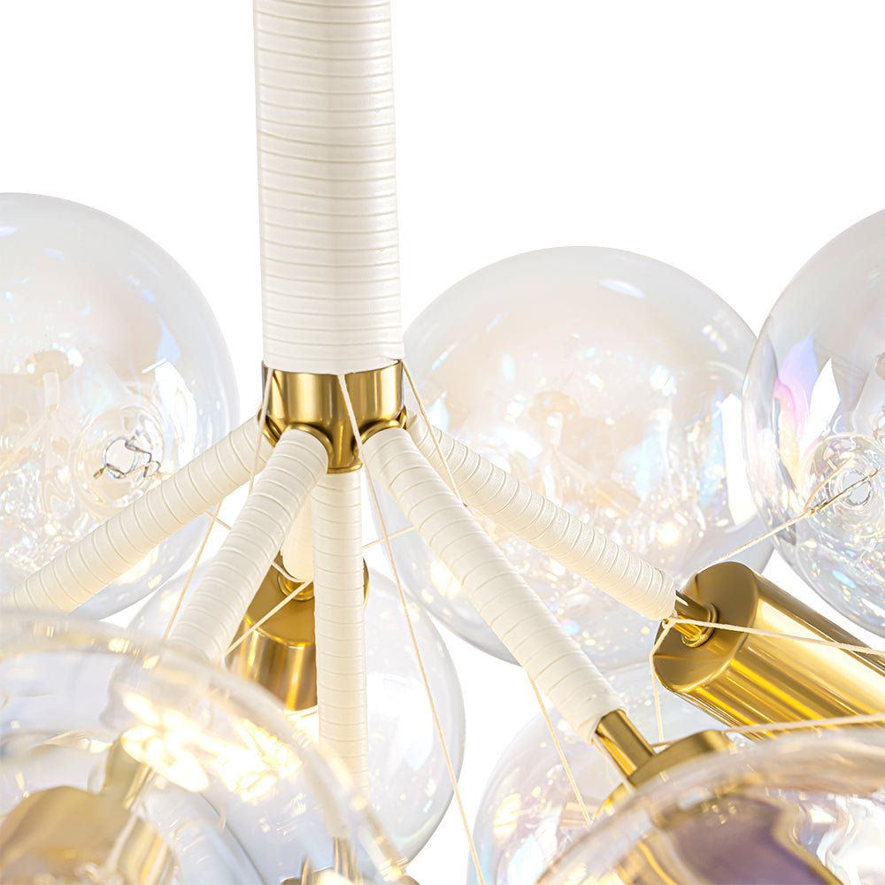 Tindulix Iridescent Glass Semi Flush Chandelier