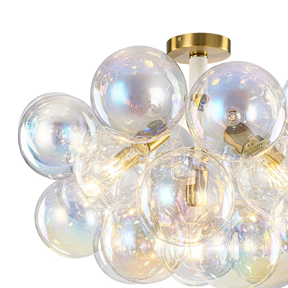 Tindulix Iridescent Glass Semi Flush Chandelier