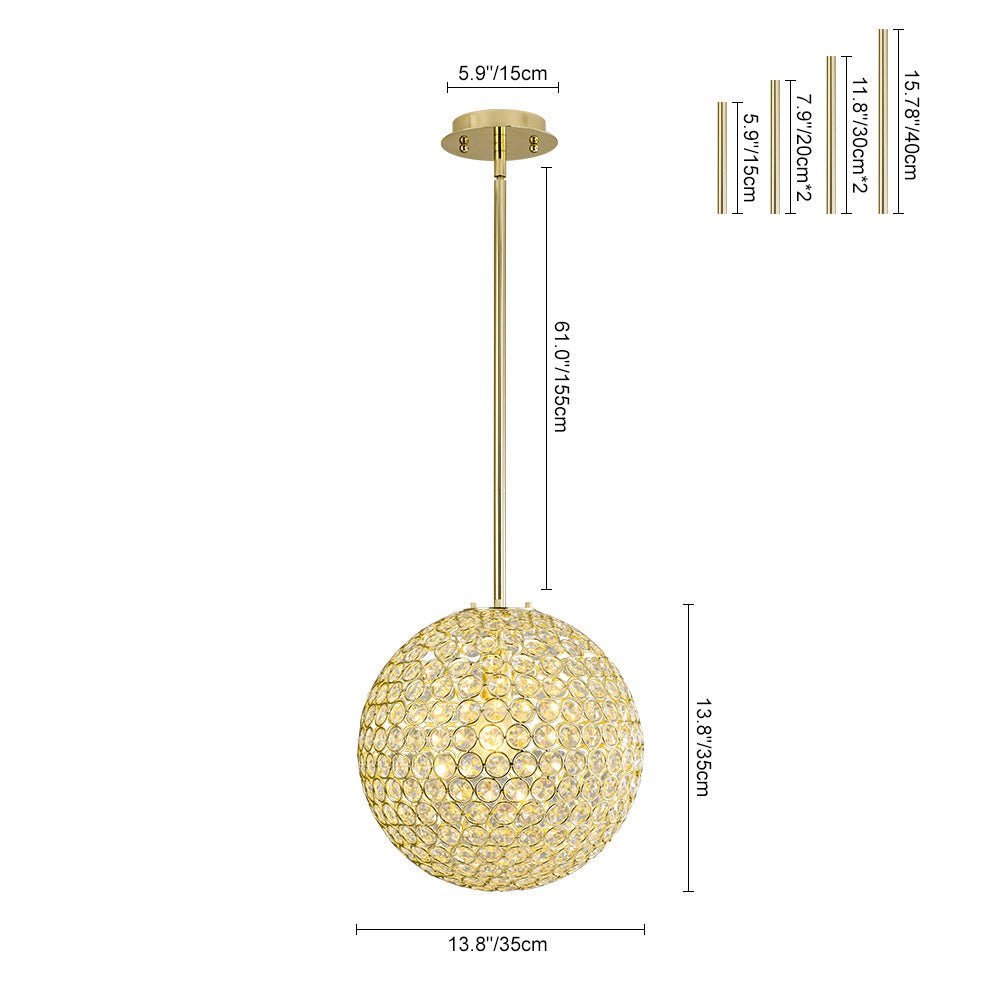 Qvistuvox Glam Jewel Polished Gold Crystal Chandelier