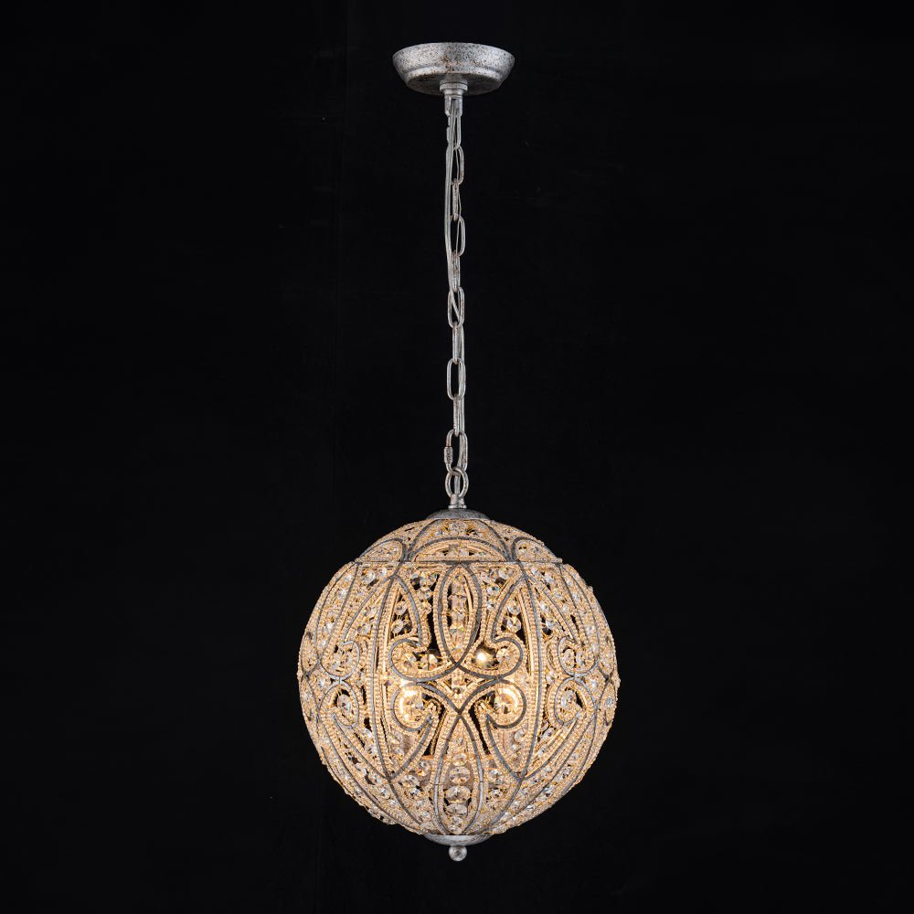 Jarnbrj Glam Shabby Chic Globe Crystal Chandelier