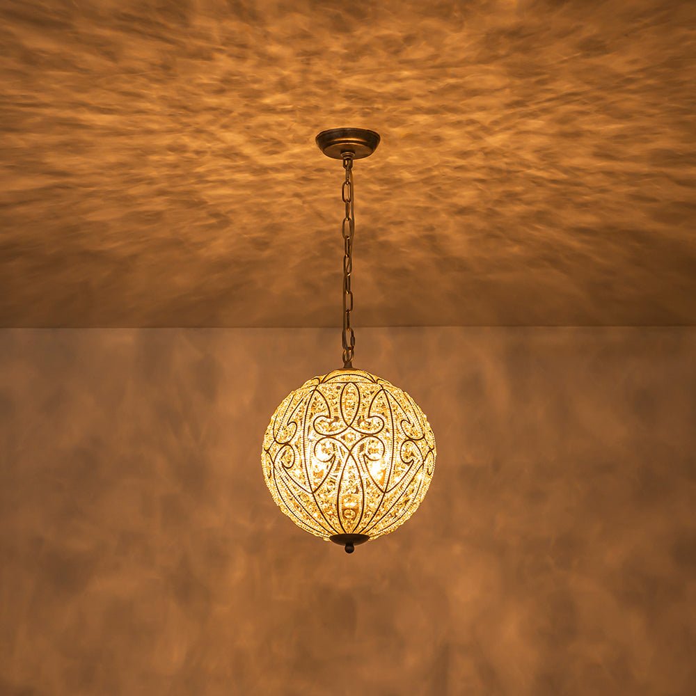 Jarnbrj Glam Shabby Chic Globe Crystal Chandelier