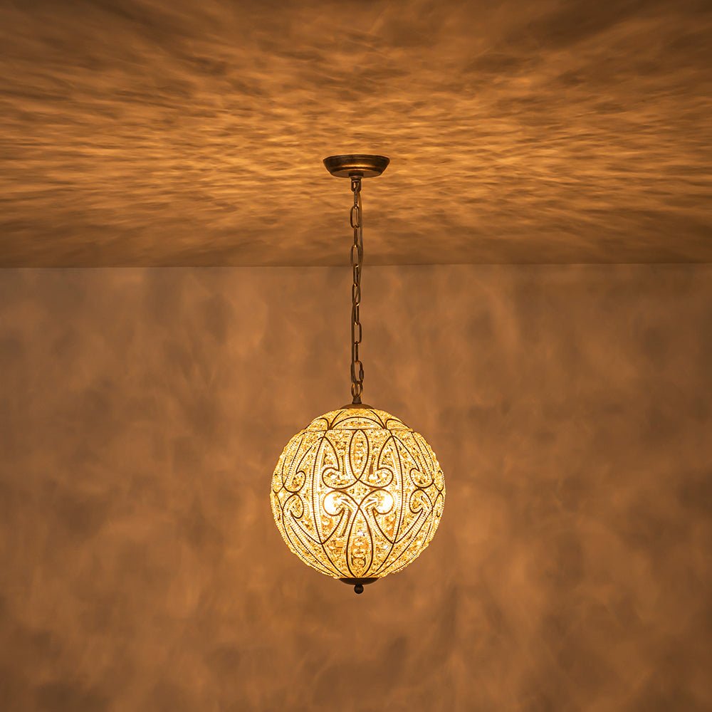 Jarnbrj Glam Shabby Chic Globe Crystal Chandelier