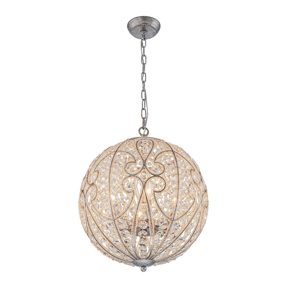 Jarnbrj Glam Shabby Chic Globe Crystal Chandelier