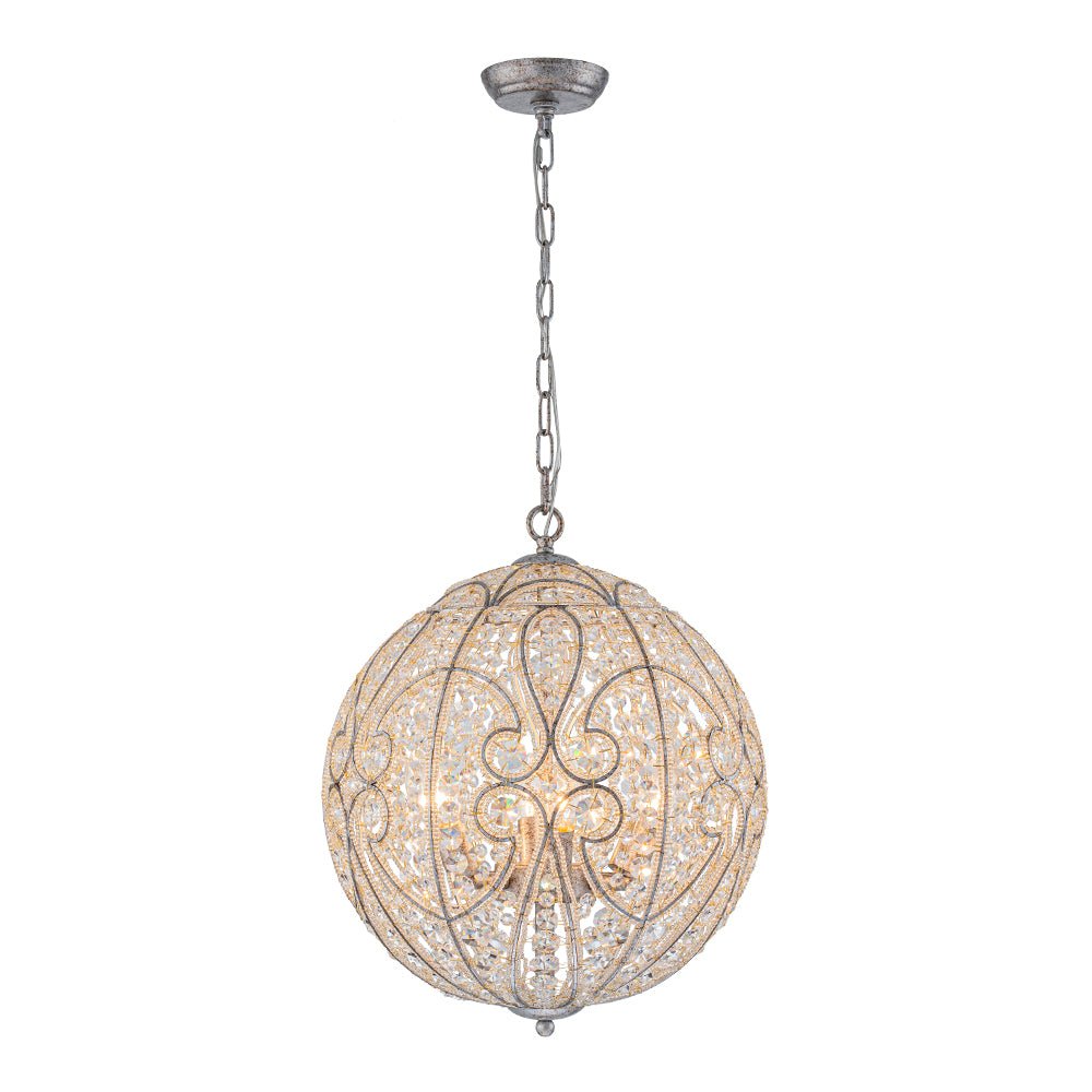 Jarnbrj Glam Shabby Chic Globe Crystal Chandelier