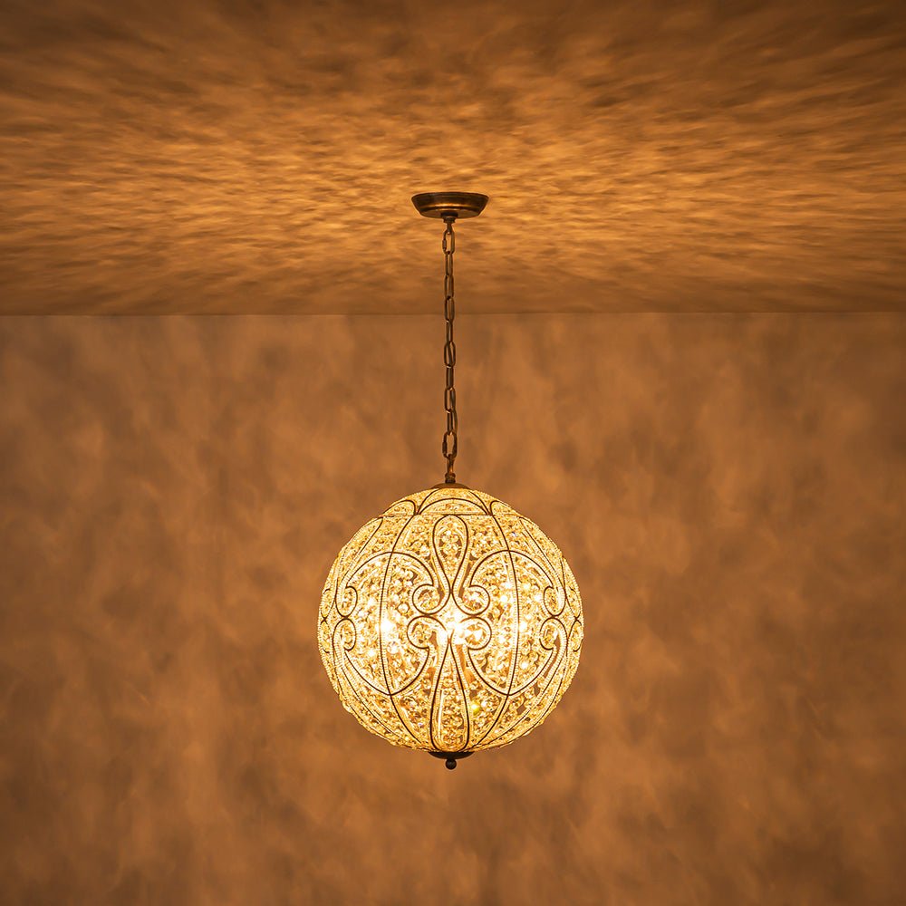 Jarnbrj Glam Shabby Chic Globe Crystal Chandelier