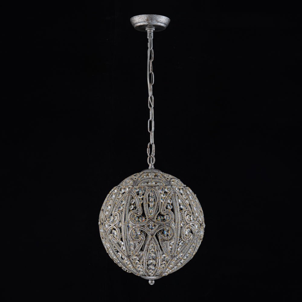 Jarnbrj Glam Shabby Chic Globe Crystal Chandelier
