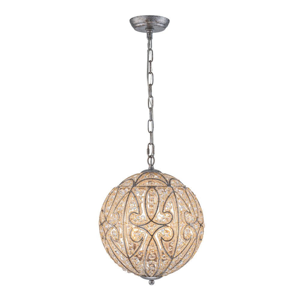 Jarnbrj Glam Shabby Chic Globe Crystal Chandelier