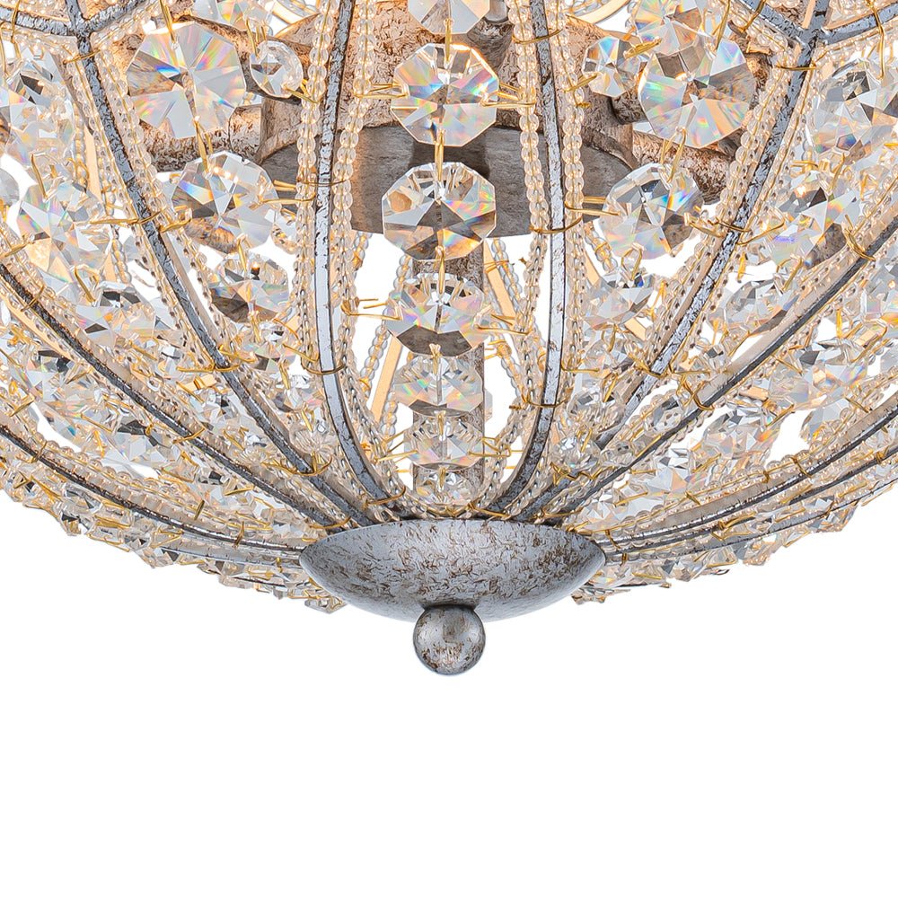 Jarnbrj Glam Shabby Chic Globe Crystal Chandelier