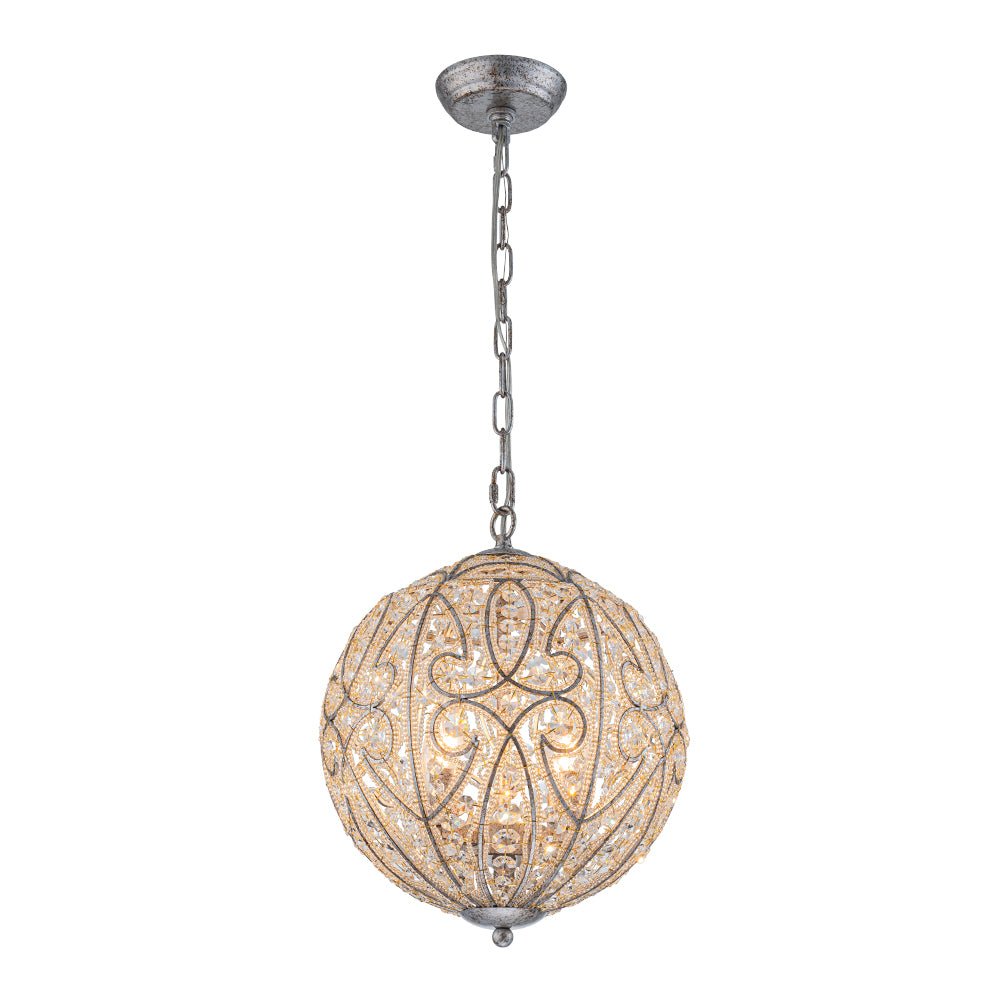 Jarnbrj Glam Shabby Chic Globe Crystal Chandelier