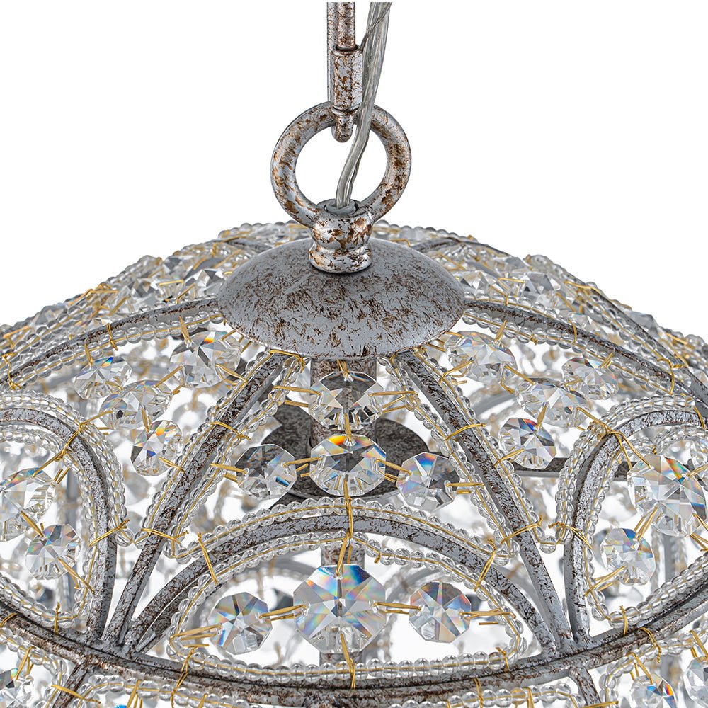 Jarnbrj Glam Shabby Chic Globe Crystal Chandelier