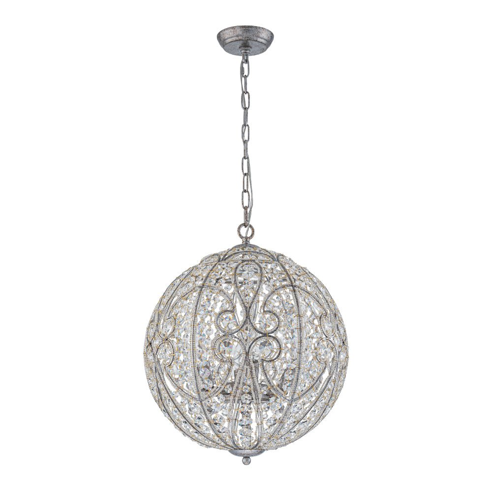 Jarnbrj Glam Shabby Chic Globe Crystal Chandelier