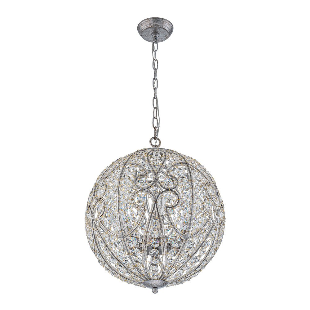 Jarnbrj Glam Shabby Chic Globe Crystal Chandelier