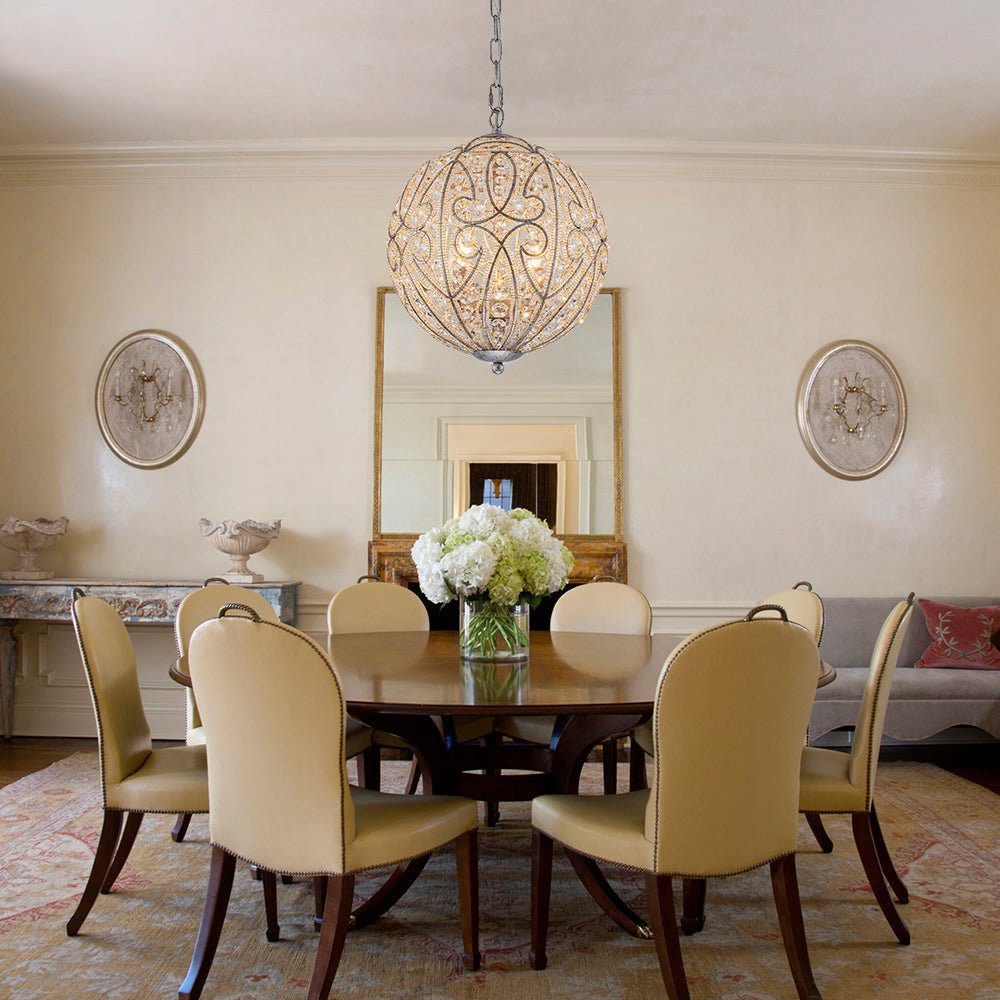 Jarnbrj Glam Shabby Chic Globe Crystal Chandelier