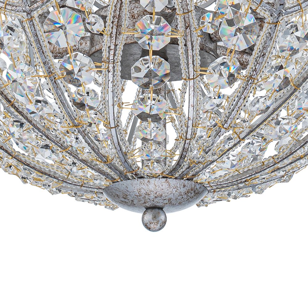 Jarnbrj Glam Shabby Chic Globe Crystal Chandelier