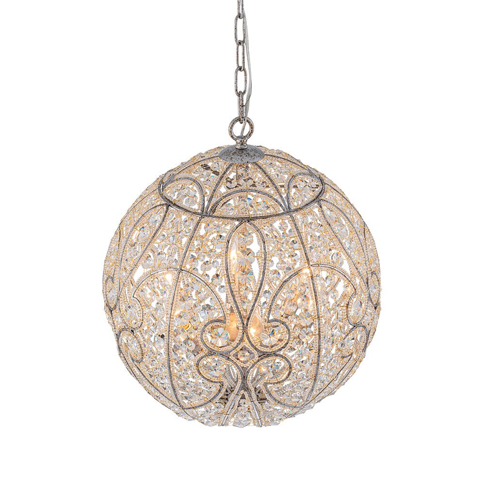 Jarnbrj Glam Shabby Chic Globe Crystal Chandelier