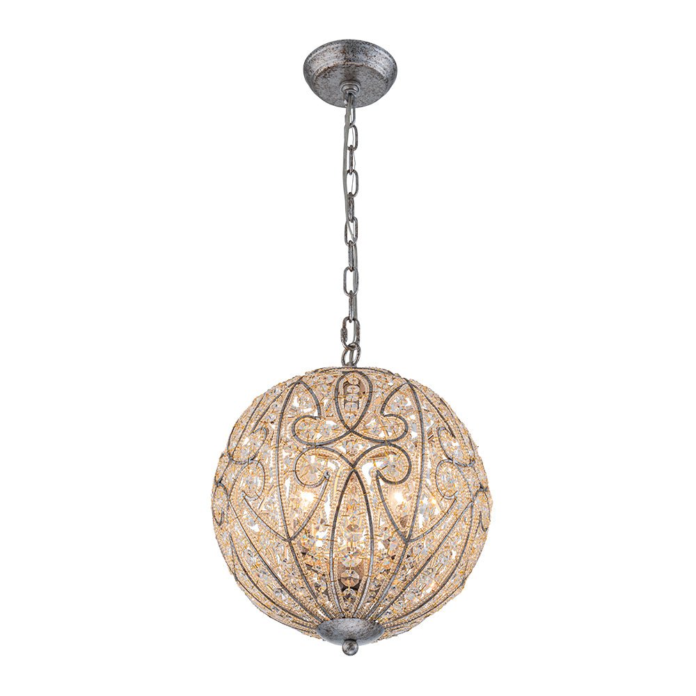 Jarnbrj Glam Shabby Chic Globe Crystal Chandelier