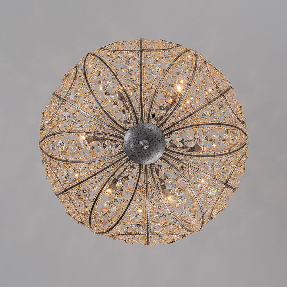 Jarnbrj Glam Shabby Chic Globe Crystal Chandelier