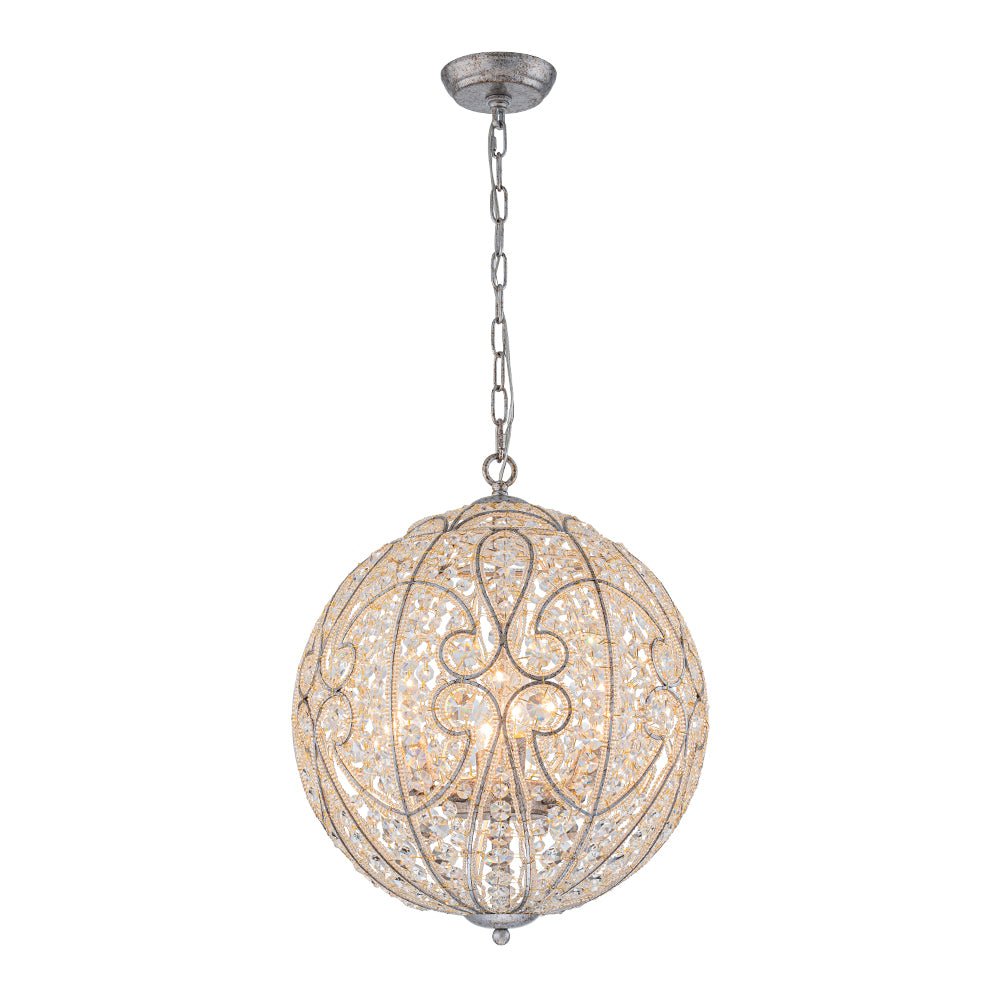 Jarnbrj Glam Shabby Chic Globe Crystal Chandelier