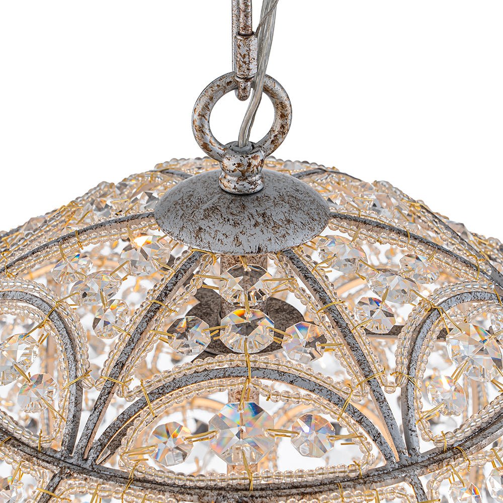 Jarnbrj Glam Shabby Chic Globe Crystal Chandelier