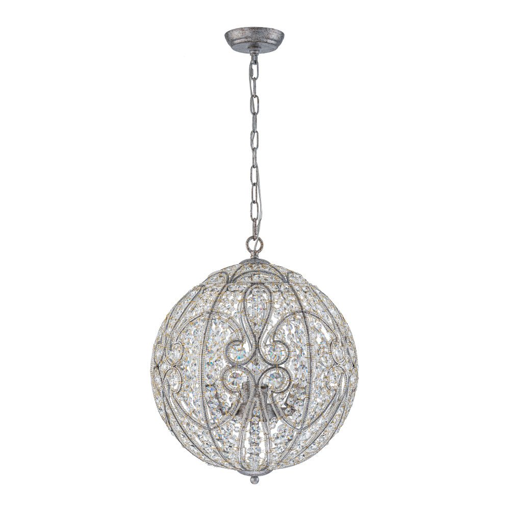 Jarnbrj Glam Shabby Chic Globe Crystal Chandelier