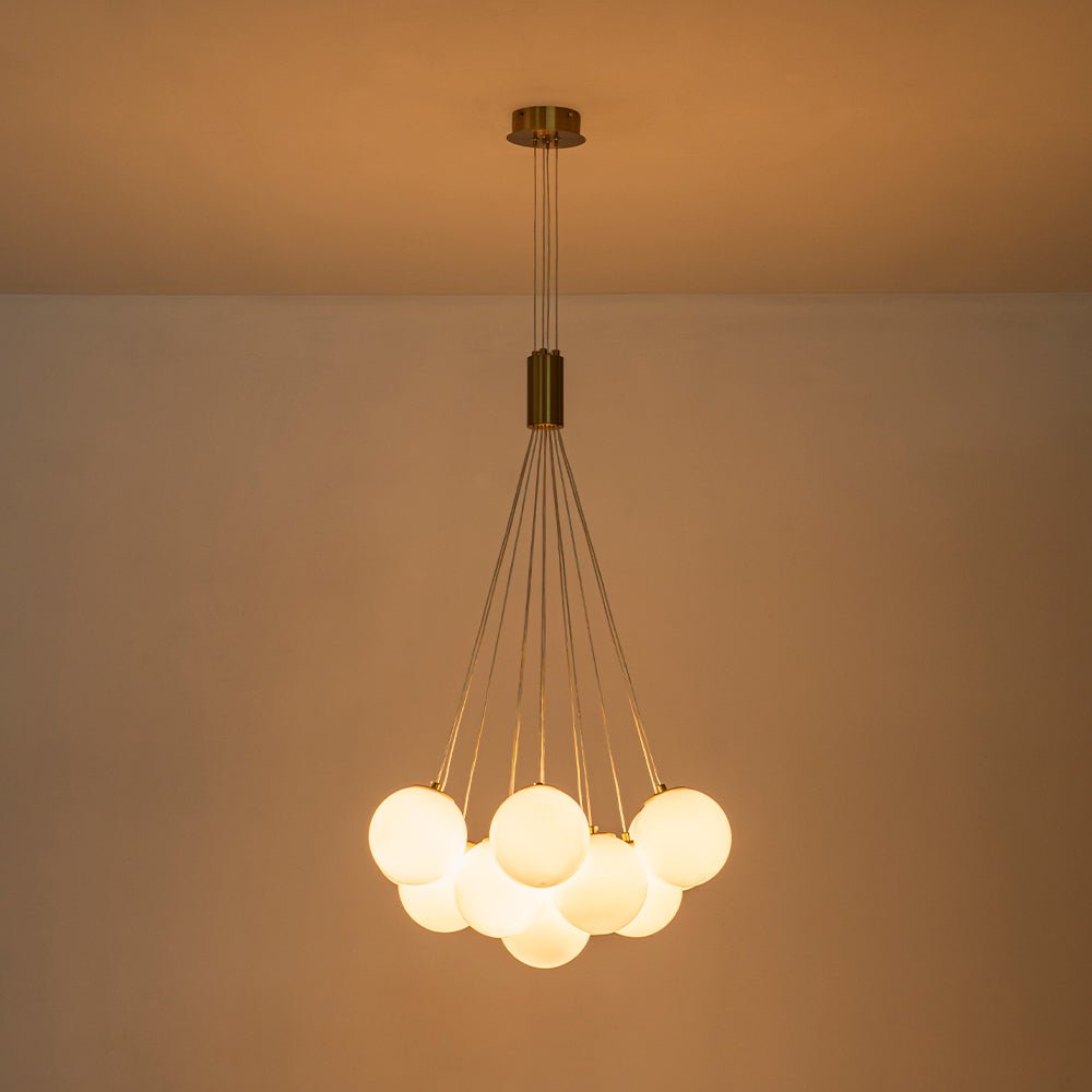 Fljotuvyx Glam Shine Globe Cluster Bubble Opal Glass Chandelier