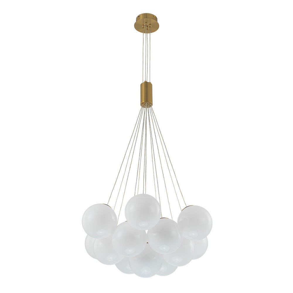 Fljotuvyx Glam Shine Globe Cluster Bubble Opal Glass Chandelier