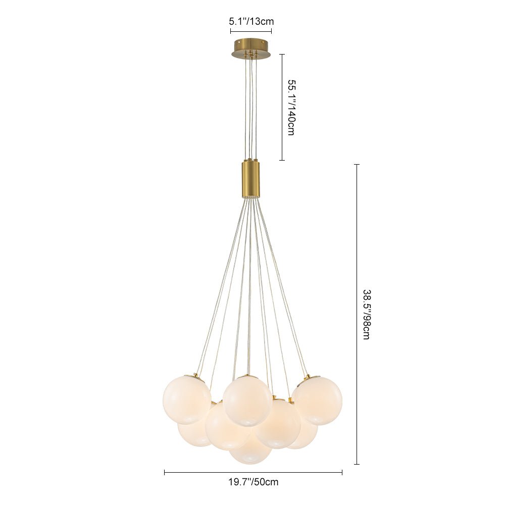 Fljotuvyx Glam Shine Globe Cluster Bubble Opal Glass Chandelier