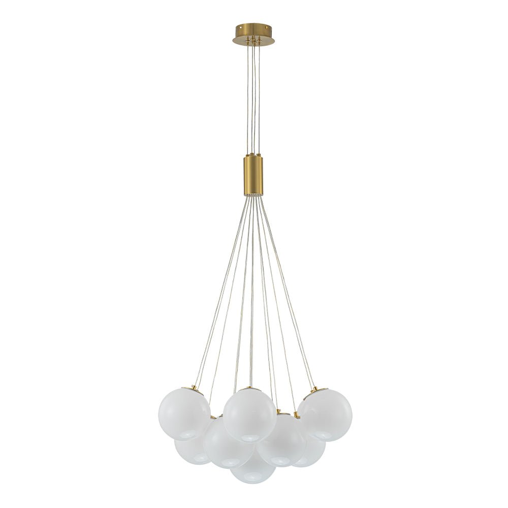 Fljotuvyx Glam Shine Globe Cluster Bubble Opal Glass Chandelier