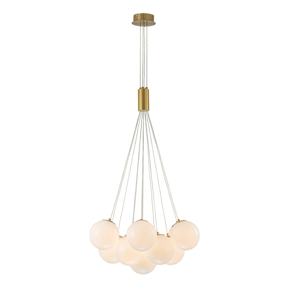 Fljotuvyx Glam Shine Globe Cluster Bubble Opal Glass Chandelier