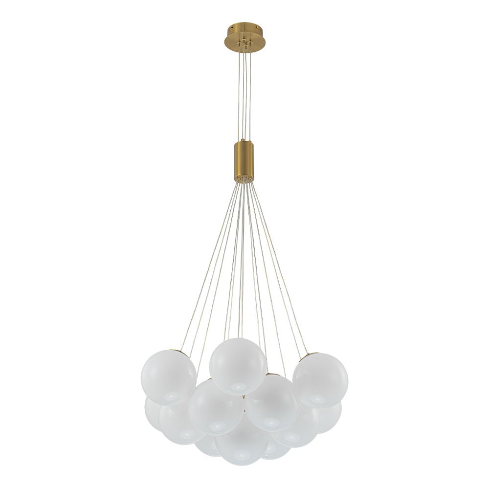 Fljotuvyx Glam Shine Globe Cluster Bubble Opal Glass Chandelier