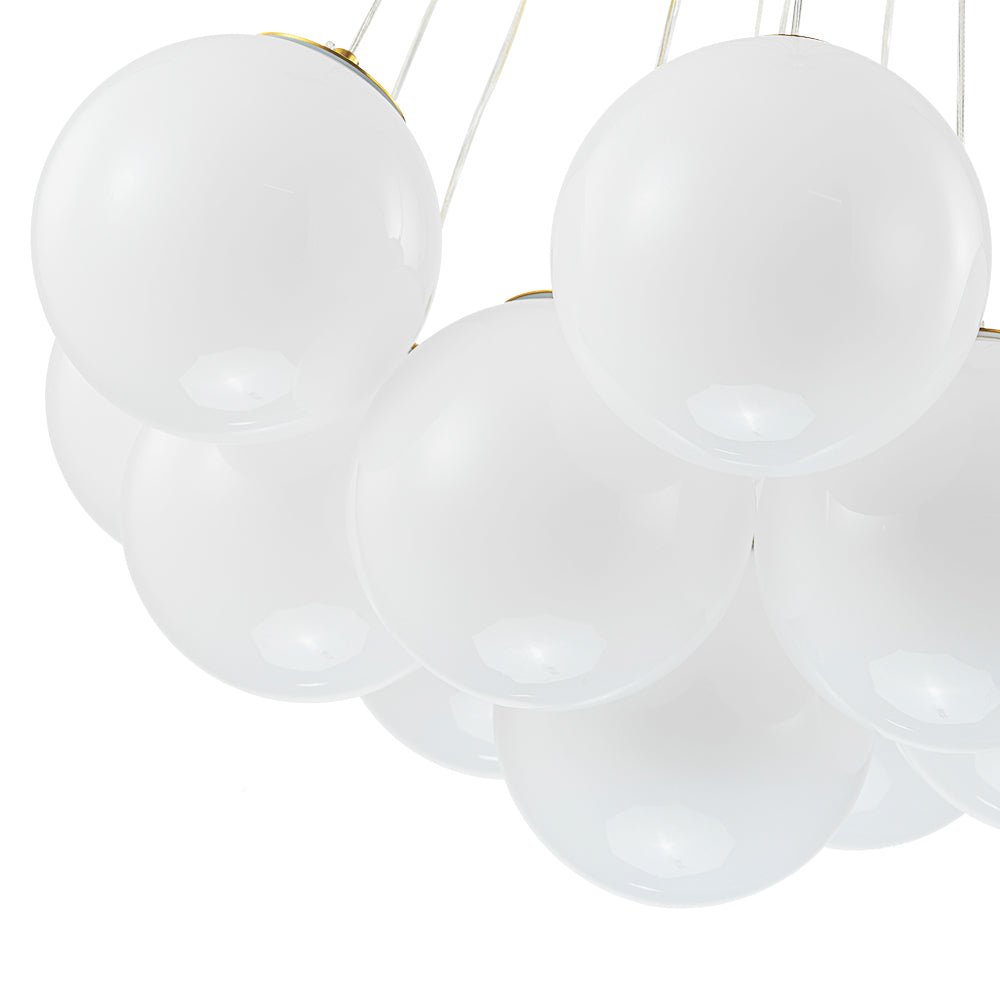 Fljotuvyx Glam Shine Globe Cluster Bubble Opal Glass Chandelier
