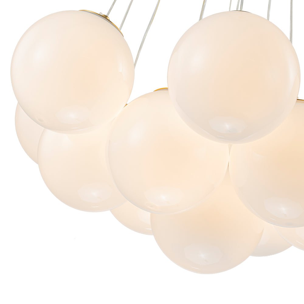 Fljotuvyx Glam Shine Globe Cluster Bubble Opal Glass Chandelier